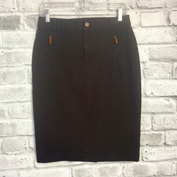 Lauren Ralph Lauren Chocolate Brown Straight Pencil Skirt - Picture 1 of 11